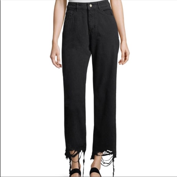 DL1961 Denim - DL1961 Hepburn Wide Leg Distressed Jeans